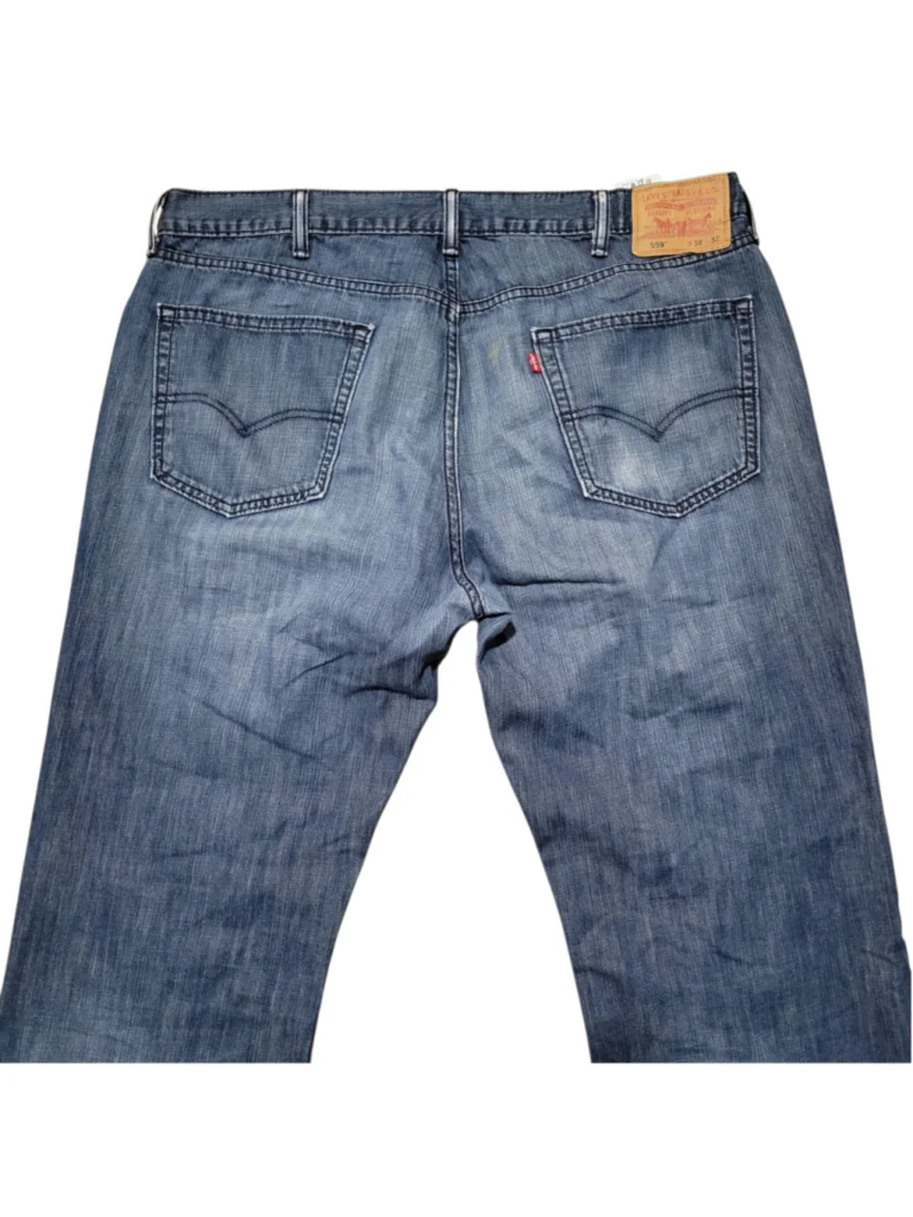 Levi's 559 Men's Relaxed Fit Slim Straight 100% Cotton Blue Jeans Size 38/32